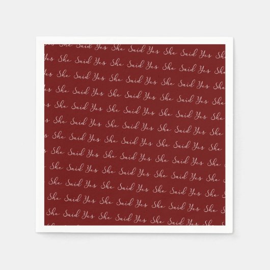 Ze zei ja, Elegant Typografie Servet (Voorkant)