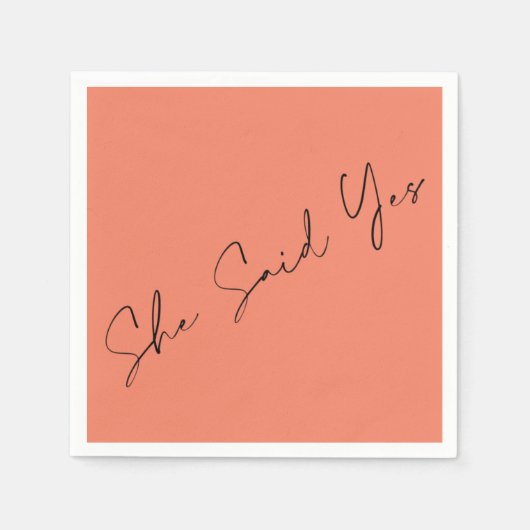 Ze zei ja, elegante typografie gekleurde achtergro servet (Voorkant)