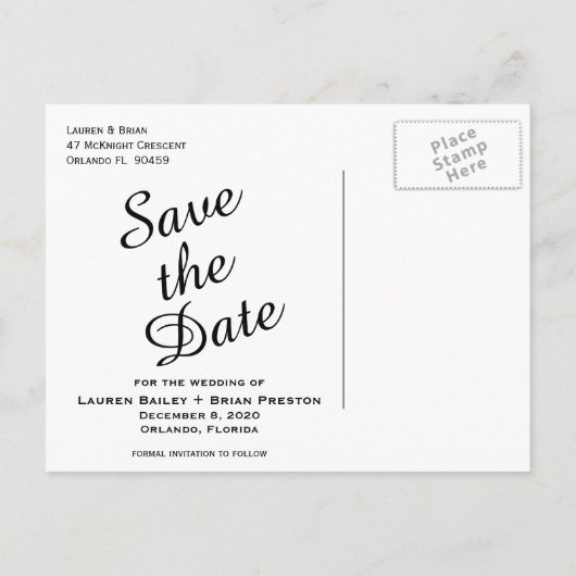 Ze zei: Ja Fancy foto Opslaan Datum Aankondigingskaart (Achterkant)