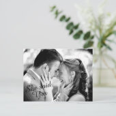 Ze zei: Ja Fancy foto Opslaan Datum - zwart Aankondigingskaart (Staand voorkant)