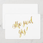 Ze zei ja: "Faux Gold Foil Metallic Design" Aankondiging (Voorkant / Achterkant)