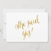 Ze zei ja: "Faux Gold Foil Metallic Design" Aankondiging (Voorkant)