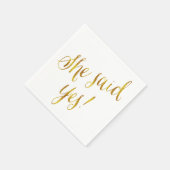 Ze zei ja: "Faux Gold Foil Metallic Design" Servetten (Hoek)