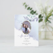 Ze zei ja Floral Oval Save the Date Briefkaart (Staand voorkant)
