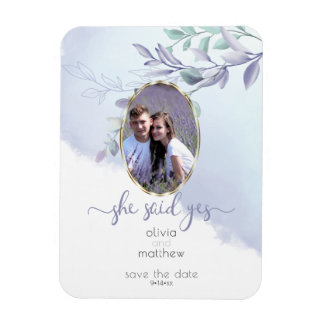 Ze zei ja Floral Oval Save the Date Magneet