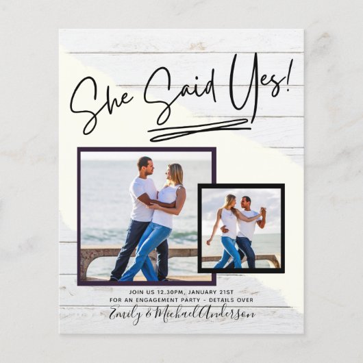 Ze zei ja - Foto Engagement Party nodigde uit Flyer (Voorkant)