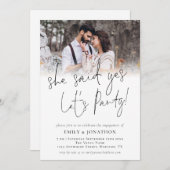 Ze zei ja: "Foto Overlay Engagement" Kaart (Voorkant / Achterkant)