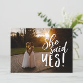 Ze zei ja | Foto van Gay Lesbian Save The Date (Staand voorkant)