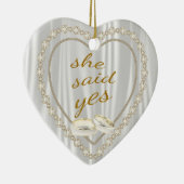 Ze zei ja, foto-Verloving Keramisch Ornament (Rechts)
