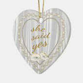 Ze zei ja, foto-Verloving Keramisch Ornament (Links)