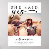 Ze zei ja foto Vrijgezellenfeest welkom teken Poster (Voorkant)