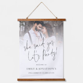 Ze zei ja Foto Welkom Engagement Party Hangin Hangend Wandkleed