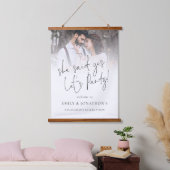 Ze zei ja Foto Welkom Engagement Party Hangin Hangend Wandkleed (Slaapkamer)