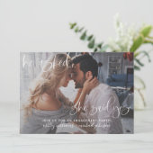 Ze zei ja Fotokalligrafie Verlovingsfeest Kaart (Staand voorkant)