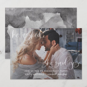 Ze zei ja Fotokalligrafie Verlovingsfeest Kaart