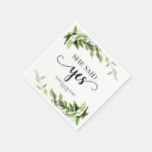 Ze zei ja gouden groen Verloving Servet (Hoek)