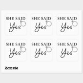 Ze zei JA - Grappig Mannen Verloving Vierkante Sticker (Vel)