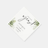Ze zei ja Greenery Floral Engagement Party Servet (Hoek)