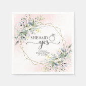 Ze zei ja Greenery Geometric Vrijgezellenfeest Nap Servet (Voorkant)