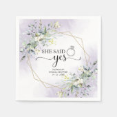 Ze zei ja Greenery Geometric Vrijgezellenfeest Servet (Voorkant)