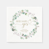 Ze zei ja groen eucalyptus Vrijgezellenfeest dutje Servet (Voorkant)