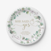 Ze zei ja groen Eucalyptus Vrijgezellenfeest Pap Papieren Bordje (Voorkant)