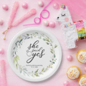 Ze zei ja groen eucalyptus Vrijgezellenfeest Papieren Bordje (Feest)