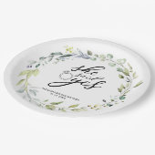 Ze zei ja groen eucalyptus Vrijgezellenfeest Papieren Bordje (Gekanteld)