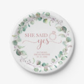 Ze zei ja groen eucalyptus Vrijgezellenfeest Papieren Bordje (Voorkant)