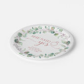 Ze zei ja groen eucalyptus Vrijgezellenfeest Papieren Bordje (Gekanteld)