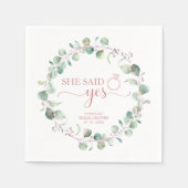 Ze zei ja groen eucalyptus Vrijgezellenfeest Servet (Voorkant)