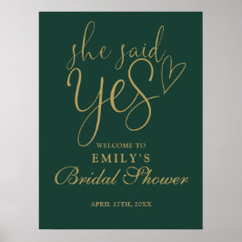 Ze zei ja Groen Goud Vrijgezellenfeest welkomstbor Poster