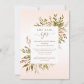 Ze zei ja Herfst Greenery Vrijgezellenfeest Kaart (Voorkant)