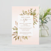 Ze zei ja Herfst Greenery Vrijgezellenfeest Kaart (Staand voorkant)