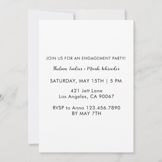 Ze zei ja in Photo Arch Engagement Party Modern Kaart (Achterkant)