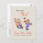 Ze zei ja informeel, behalve de datum briefkaart (Voorkant / Achterkant)