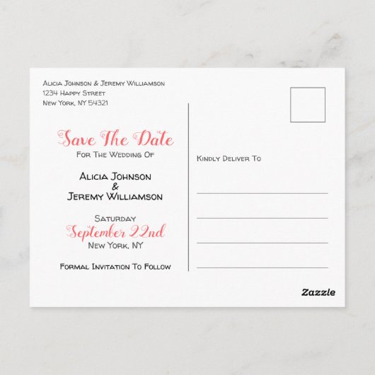 Ze zei ja informeel, behalve de datum briefkaart (Achterkant)