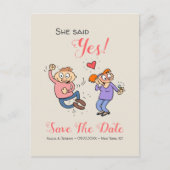 Ze zei ja informeel, behalve de datum briefkaart (Voorkant)