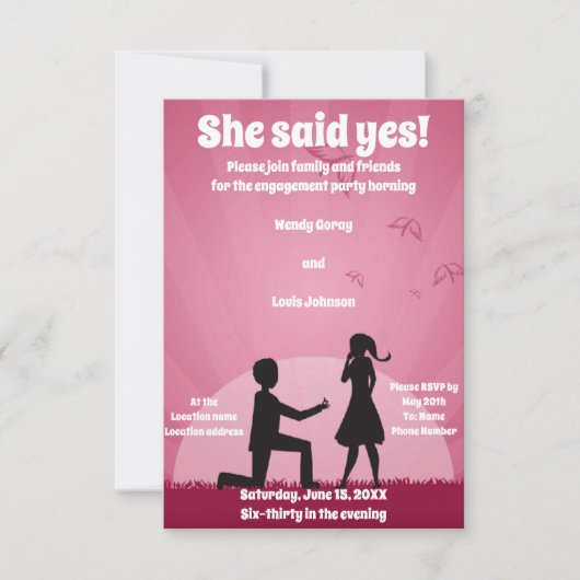 Ze zei ja! kaart (Voorkant)