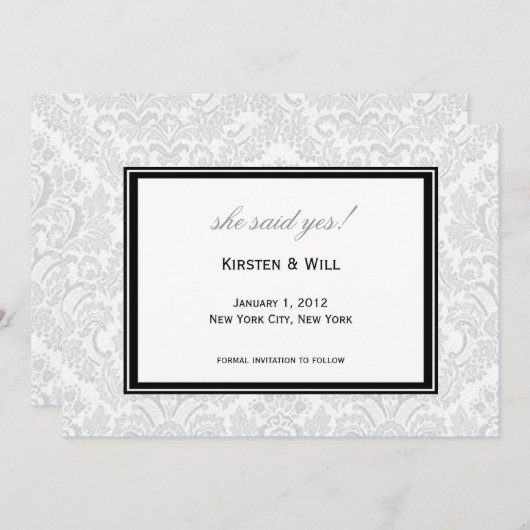 ze zei ja! kaart (Voorkant / Achterkant)