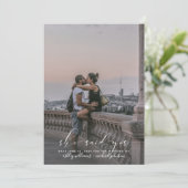 ZE ZEI JA Kalligrafie Kraft Foto Save the Date Kaart (Staand voorkant)