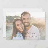 Ze zei ja kalligrafie Verloving 2 Foto uitnodigen Kaart (Achterkant)