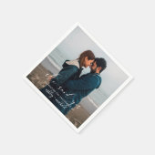 Ze zei ja kalligrafie verlovingsfeestfoto servet (Hoek)