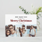 Ze zei ja kerst Verloving Aankondiging (Staand voorkant)