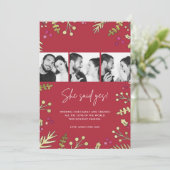 Ze zei ja kerstkaart foto Verloving (Staand voorkant)