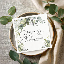 Ze zei ja Leuk servetten voor verlovingsfeestje