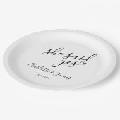 Ze zei: ja, liefdeshartsfeest papieren bordje (Gekanteld)