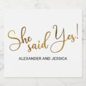 Ze zei ja likeurfles etiket (Enkel label)