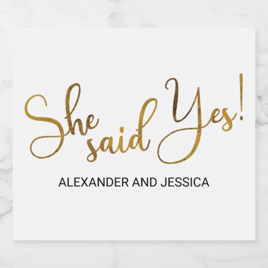 Ze zei ja likeurfles etiket (Enkel label)