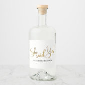 Ze zei ja likeurfles etiket (Voorkant)